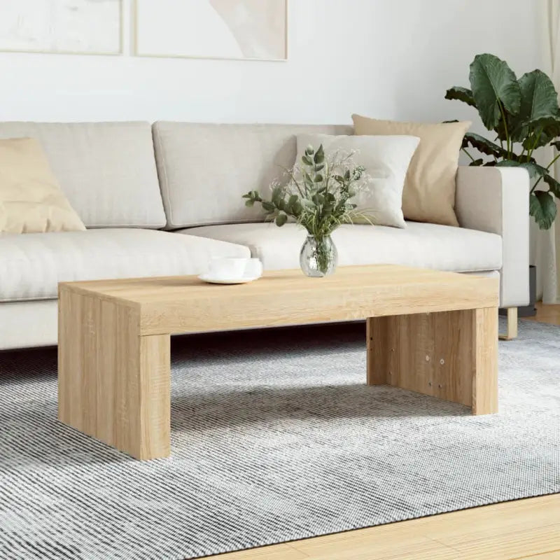 Salontafel van bewerkt hout in hoogglans wit voor een elegante woonkamer - Sonoma eiken / 1 - Salontafels