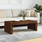 Salontafel van bewerkt hout in hoogglans wit voor een elegante woonkamer - bruin eikenkleur / 1 - Salontafels