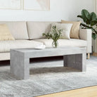 Salontafel van bewerkt hout in hoogglans wit voor een elegante woonkamer - Betongrijs / 1 - Salontafels
