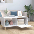 Salontafel van bewerkt hout in hoogglans wit voor een stijlvolle woonkamer - Salontafels