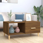 Salontafel van bewerkt hout in hoogglans wit voor een stijlvolle woonkamer - bruin eikenkleur / 1 - Salontafels