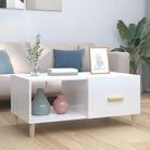 Salontafel van bewerkt hout in hoogglans wit voor een stijlvolle woonkamer - Hoogglans wit / 1 - Salontafels