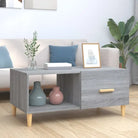 Salontafel van bewerkt hout in hoogglans wit voor een stijlvolle woonkamer - Grijs sonoma / 1 - Salontafels