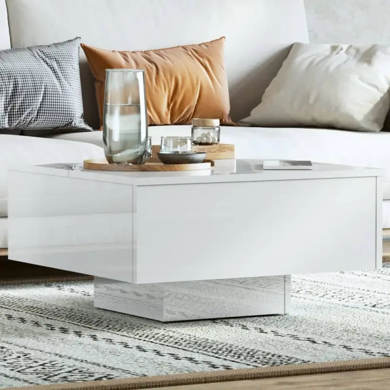 Salontafel van bewerkt hout in hoogglans wit voor een tijdloos interieur - Hoogglans wit / 1 - Salontafels