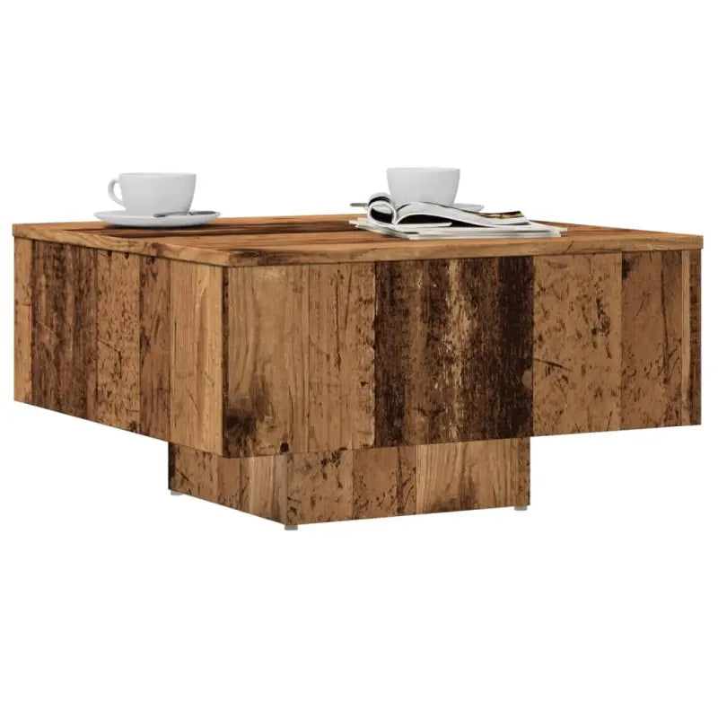 Salontafel van bewerkt hout in hoogglans wit voor een tijdloos interieur - Oud hout / 1 - Salontafels