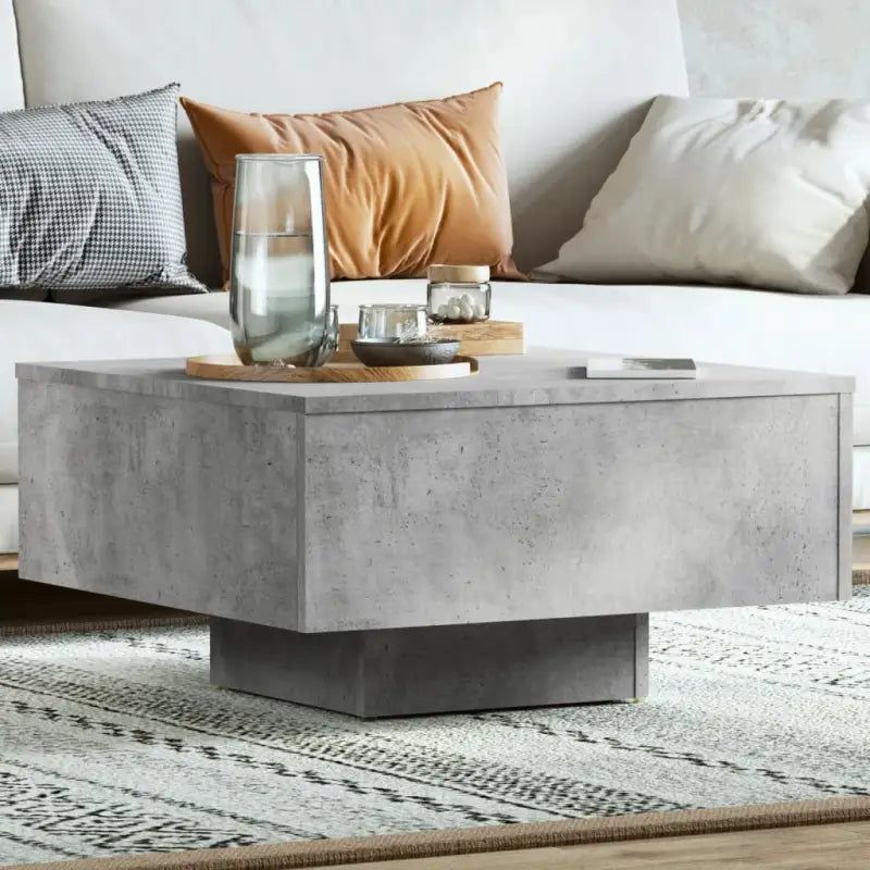 Salontafel van bewerkt hout in hoogglans wit voor een tijdloos interieur - Betongrijs / 1 - Salontafels