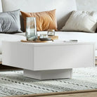 Salontafel van bewerkt hout in hoogglans wit voor een tijdloos interieur - Wit / 1 - Salontafels