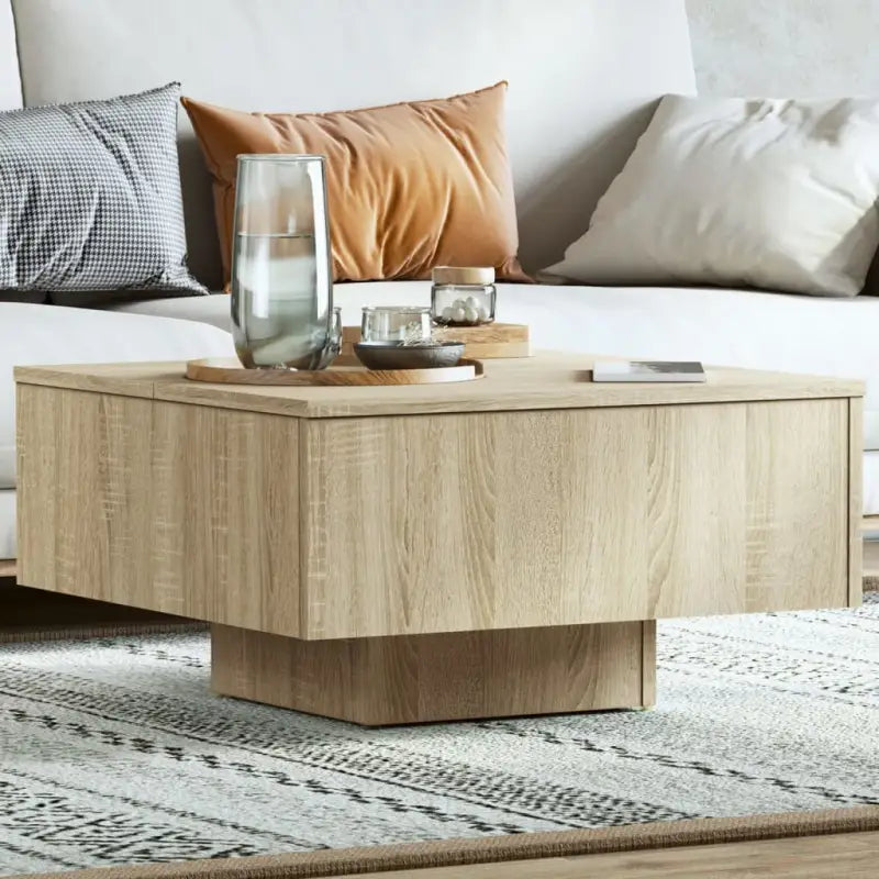 Salontafel van bewerkt hout in hoogglans wit voor een tijdloos interieur - Sonoma eiken / 1 - Salontafels