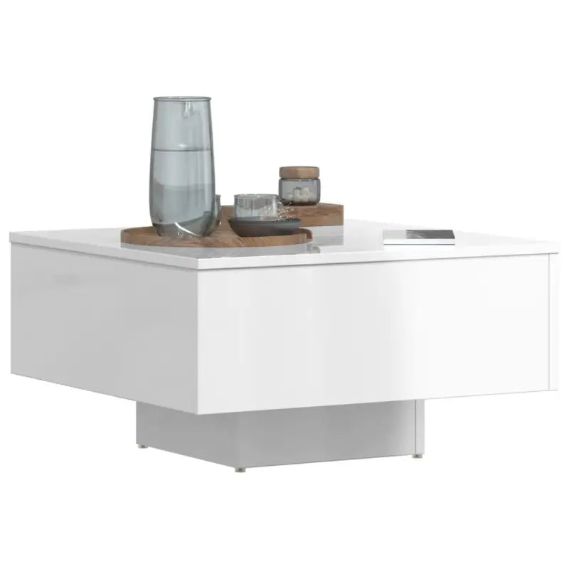 Salontafel van bewerkt hout in hoogglans wit voor een tijdloos interieur - Salontafels