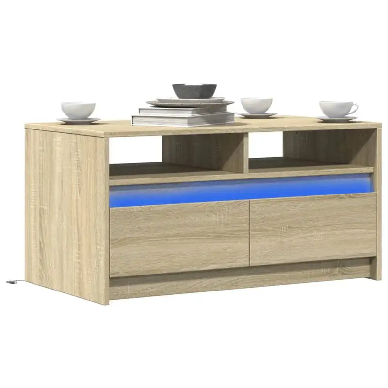 Salontafel van bewerkt hout met duurzame constructie en stabiele afwerking - Sonoma eiken / 1 - Salontafels