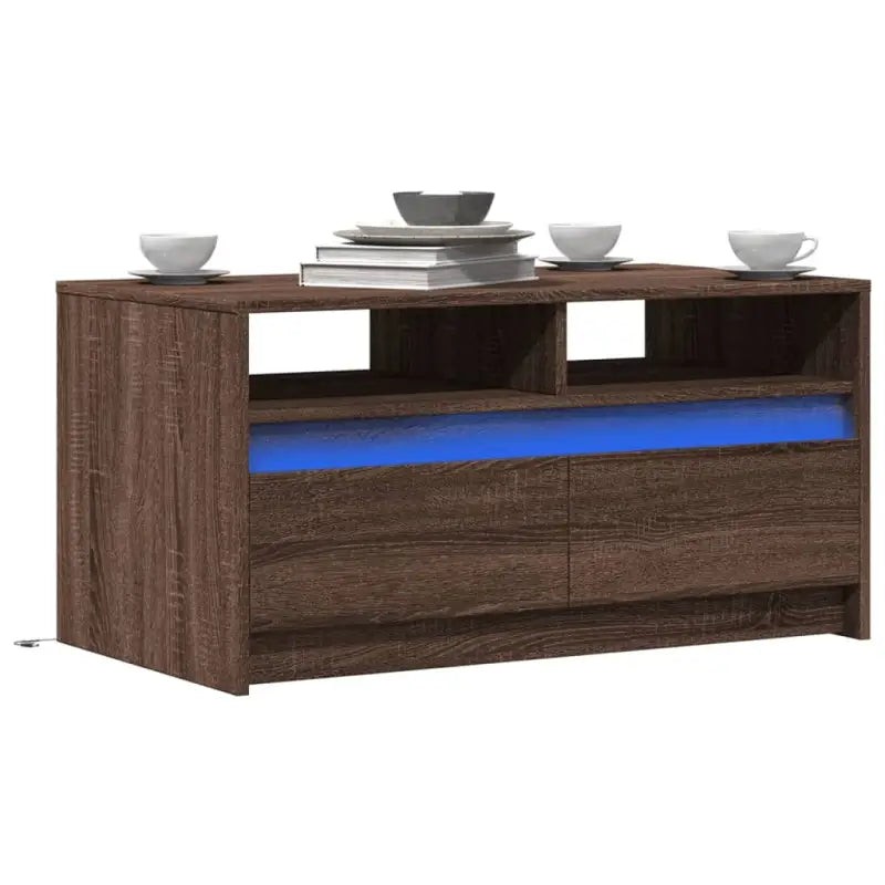 Salontafel van bewerkt hout met duurzame constructie en stabiele afwerking - bruin eikenkleur / 1 - Salontafels