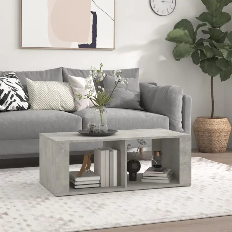 Salontafel van bewerkt hout met duurzame en stijlvolle afwerking - Betongrijs / 1 - Salontafels
