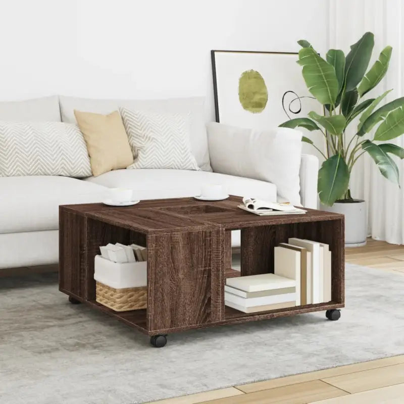 Salontafel van bewerkt hout met duurzame en stijlvolle afwerking - bruin eikenkleur / 1 - Salontafels