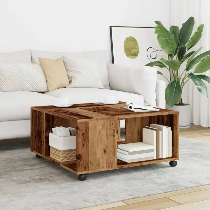 Salontafel van bewerkt hout met duurzame en stijlvolle afwerking - Oud hout / 1 - Salontafels