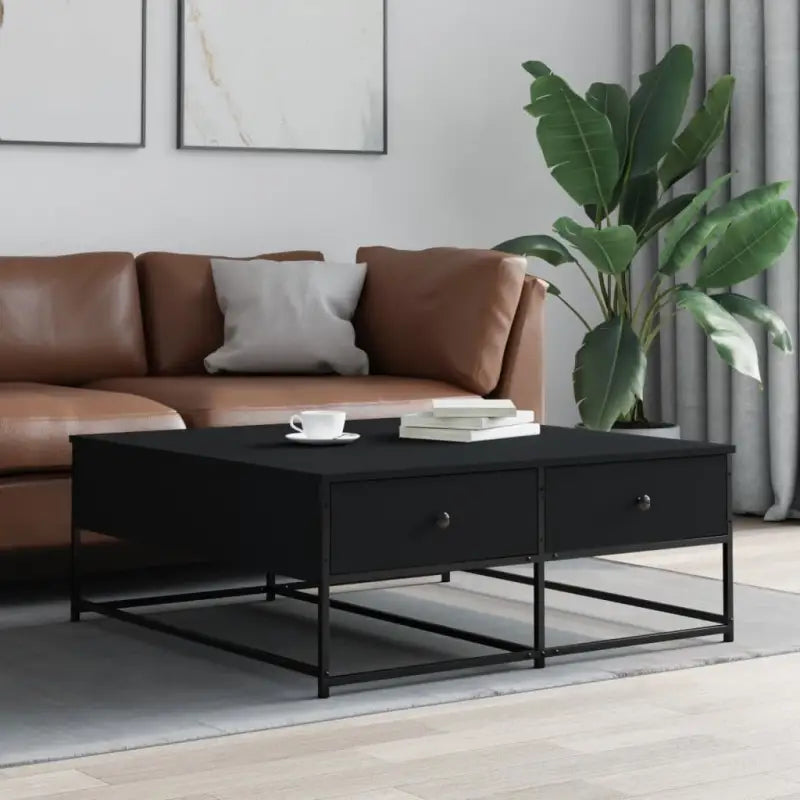 Salontafel van bewerkt hout met elegante en duurzame uitstraling - Zwart / 100 x 99 x 40 cm / 1 - Salontafels