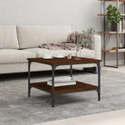 Salontafel van bewerkt hout met elegante en vochtbestendige afwerking - Bruineiken / 55 x 55 x 40 cm / 1 - Salontafels