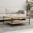 Salontafel van bewerkt hout met elegante en vochtbestendige afwerking - Sonoma eiken / 100 x 100 x 40 cm / 1