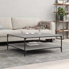 Salontafel van bewerkt hout met elegante en vochtbestendige afwerking - Grijs sonoma / 100 x 100 x 40 cm / 1