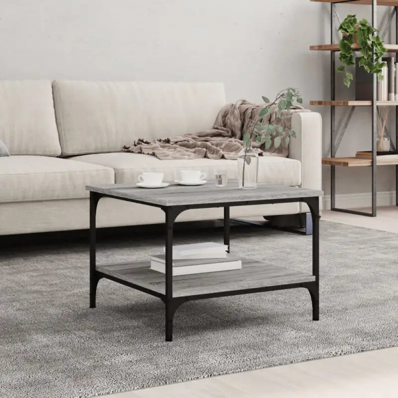 Salontafel van bewerkt hout met elegante en vochtbestendige afwerking - Grijs sonoma / 55 x 55 x 40 cm / 1 - Salontafels