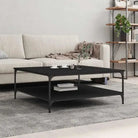 Salontafel van bewerkt hout met elegante en vochtbestendige afwerking - Zwart / 100 x 100 x 40 cm / 1 - Salontafels