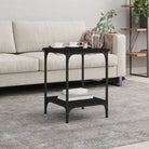 Salontafel van bewerkt hout met elegante en vochtbestendige afwerking - Zwart / 40 x 40 x 55 cm / 1 - Salontafels