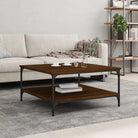 Salontafel van bewerkt hout met elegante en vochtbestendige afwerking - bruin eikenkleur / 80 x 80 x 40 cm / 1
