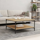 Salontafel van bewerkt hout met elegante en vochtbestendige afwerking - Sonoma eiken / 80 x 80 x 40 cm / 1 - Salontafels