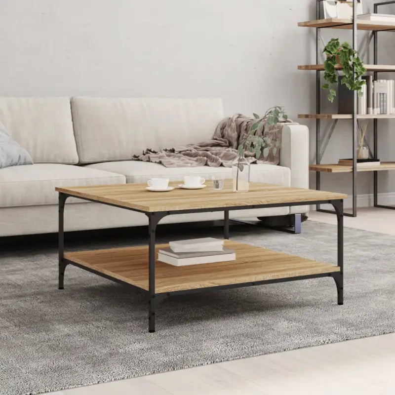 Salontafel van bewerkt hout met elegante en vochtbestendige afwerking - Sonoma eiken / 80 x 80 x 40 cm / 1 - Salontafels