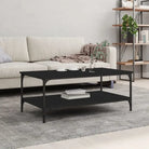 Salontafel van bewerkt hout met elegante en vochtbestendige afwerking - Zwart / 100 x 55 x 40 cm / 1 - Salontafels