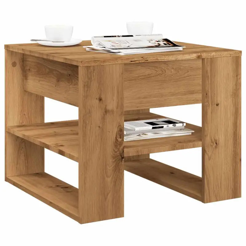 Salontafel van bewerkt hout met hoogwaardig en stabiel ontwerp - artisanaal eikenkleurig / 1 - Salontafels