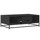 Salontafel van bewerkt hout met industrieel metalen frame - Salontafels