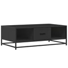 Salontafel van bewerkt hout met industrieel metalen frame - Salontafels