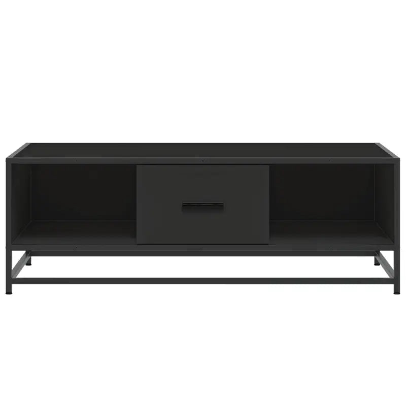 Salontafel van bewerkt hout met industrieel metalen frame - Salontafels
