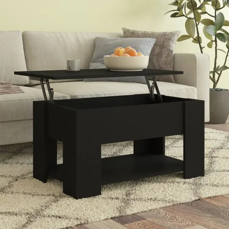 Salontafel van bewerkt hout met lift-top functie voor extra veelzijdigheid - Zwart / 79 x 49 x 42.5 cm / 1 - Salontafels