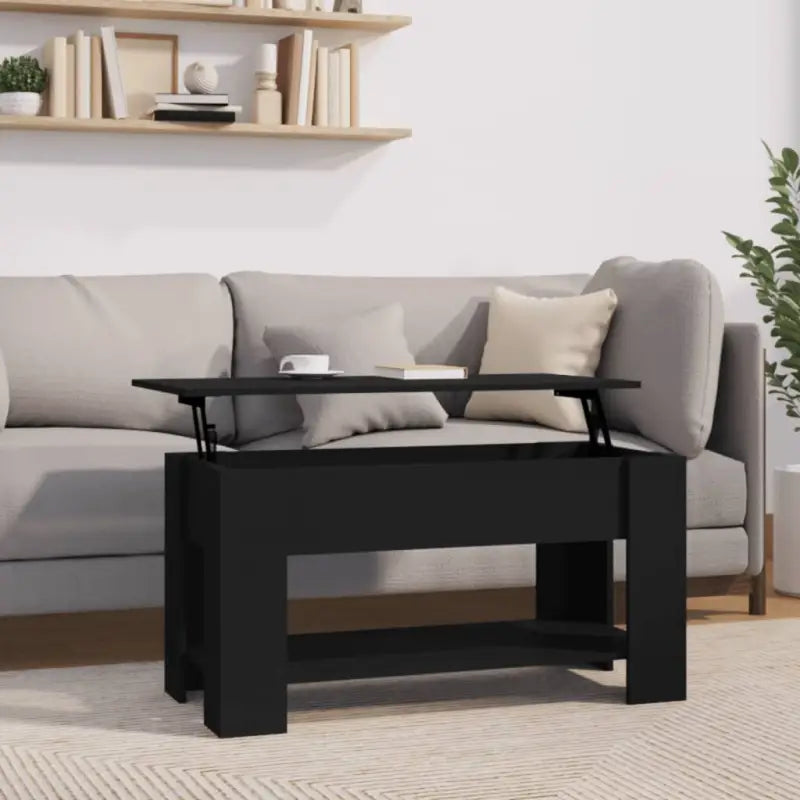 Salontafel van bewerkt hout met lift-top functie voor extra veelzijdigheid - Zwart / 101 x 49 x 52 cm / 1 - Salontafels