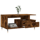 Salontafel van bewerkt hout met metalen poten voor een elegante woonkamer - Salontafels