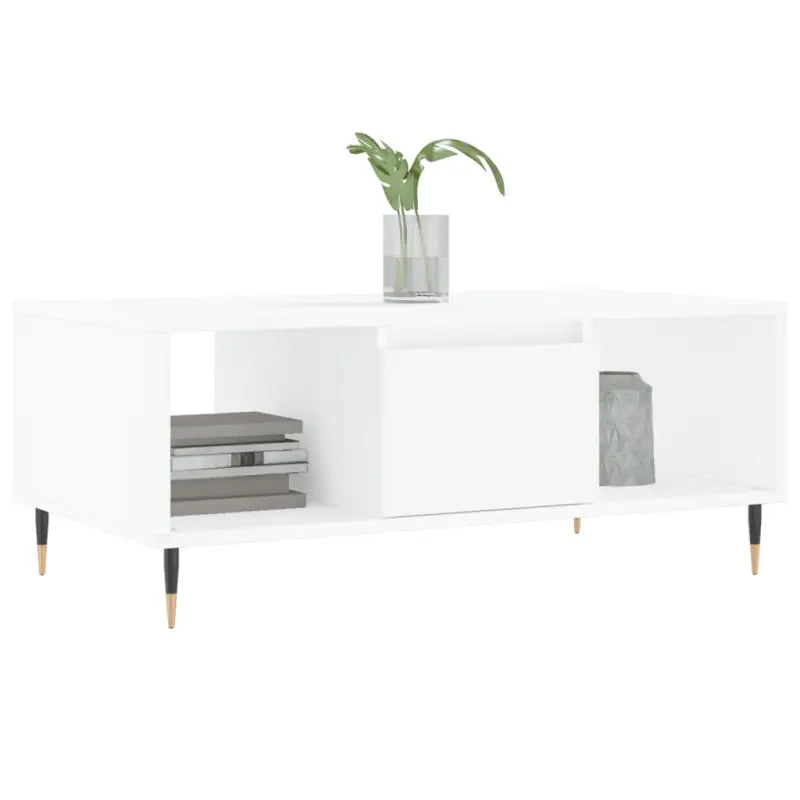 Salontafel van bewerkt hout met metalen poten voor een elegante woonkamer - Salontafels