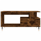 Salontafel van bewerkt hout met metalen poten voor een elegante woonkamer - Salontafels