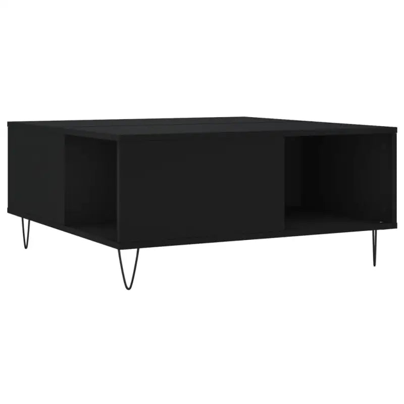 Salontafel van bewerkt hout met metalen poten voor een elegante woonkamer - Salontafels