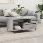 Salontafel van bewerkt hout met metalen poten voor een elegante woonkamer - Grijs sonoma / 1 - Salontafels