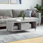 Salontafel van bewerkt hout met metalen poten voor een elegante woonkamer - Grijs sonoma / 1 - Salontafels
