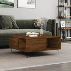 Salontafel van bewerkt hout met metalen poten voor een elegante woonkamer - bruin eikenkleur / 1 - Salontafels