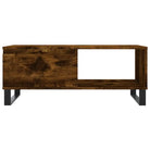 Salontafel van bewerkt hout met metalen poten voor een elegante woonkamer - Salontafels