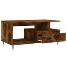 Salontafel van bewerkt hout met metalen poten voor een elegante woonkamer - Salontafels