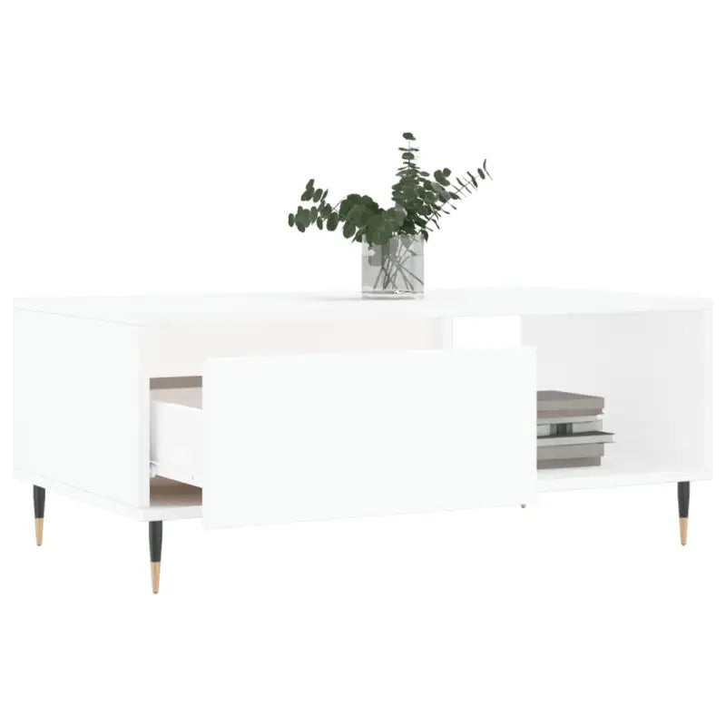 Salontafel van bewerkt hout met metalen poten voor een stijlvolle woonkamer - Salontafels