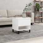 Salontafel van bewerkt hout met metalen poten voor stijlvolle woonkamer - Hoogglans wit / 1 - Salontafels