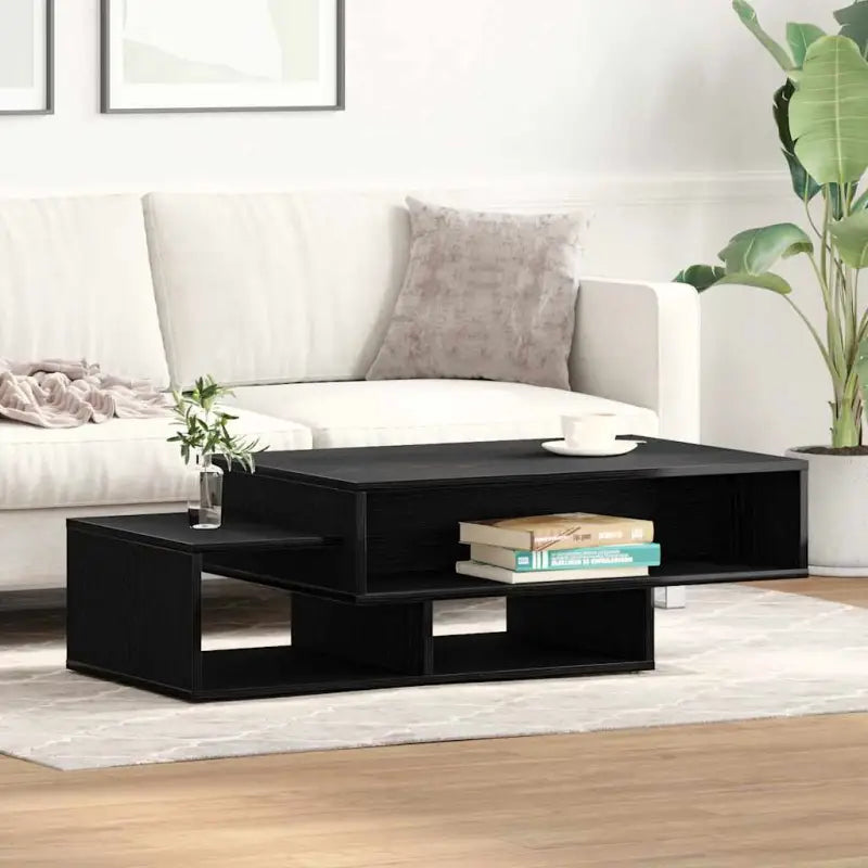 Salontafel van bewerkt hout met opbergruimte voor woonkamer en kantoor - Zwart eiken / 1 - Salontafels