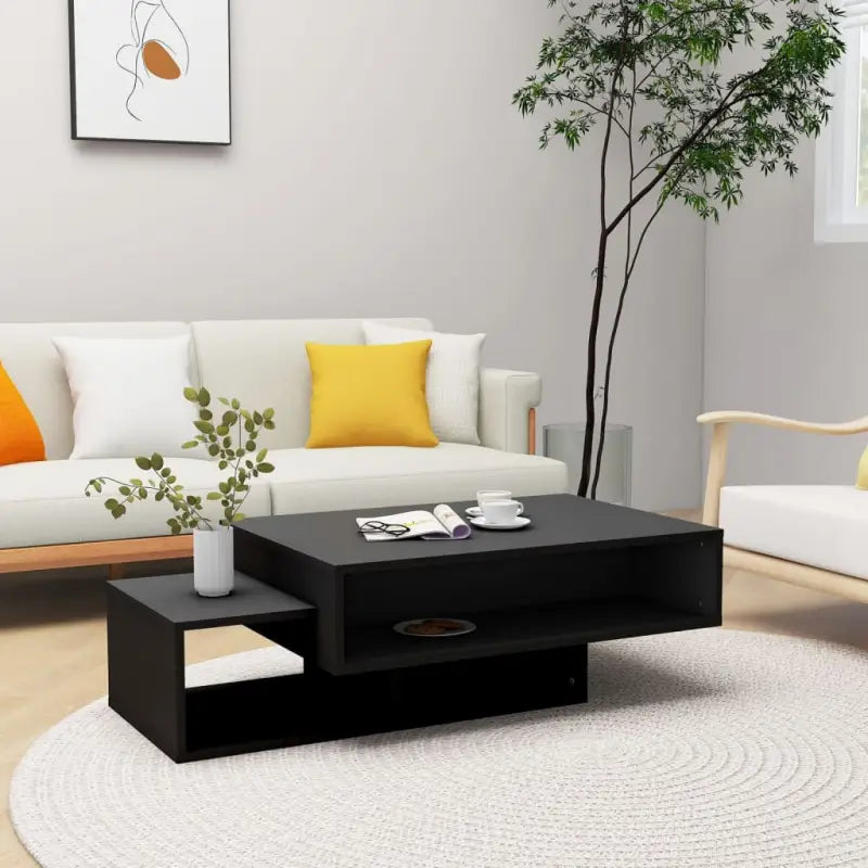 Salontafel van bewerkt hout met opbergruimte voor woonkamer en kantoor - Zwart / 1 - Salontafels