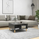 Salontafel van bewerkt hout met Scandinavische charme en opbergruimte - Hoogglans grijs / 1 - Salontafels