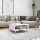 Salontafel van bewerkt hout met Scandinavische charme en opbergruimte - Wit / 1 - Salontafels
